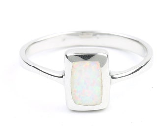 Ice Opal Ring, Sterling Silver White Opal Ring, Stone Jewelry, Cosmic, Boho, Gypsy, Minimal, Festival Jewelry, Spiritual, Modern