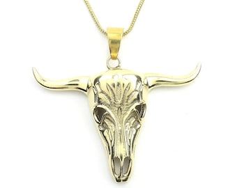 Bull Skull Necklace, Bones, Animal Skull, Cow Skull, Taxidermy Necklace, Festival Jewelry, Boho, Bohemian, Gypsy, Hippie, Spiritual