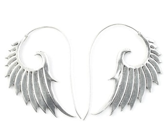 Angel Wing Earrings, Wing Earrings, Biker Jewelry, Tribal Earrings, Festival Jewelry, Gypsy Earrings, Ethnic