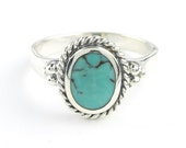 New Moon Turquoise Ring, Sterling Silver Turquoise ring, 925, Boho, Gypsy, Festival Jewelry, Gemstone, Southwestern Design