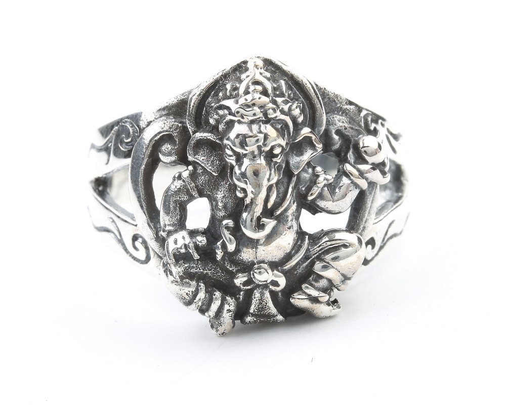 Showroom of 22k gold ganesh design plain ring for men's | Jewelxy - 238544