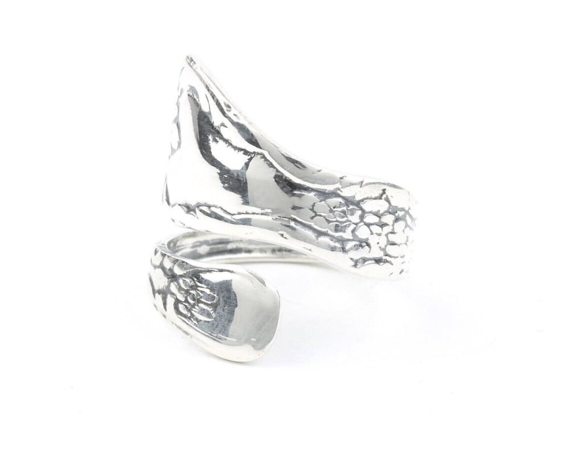 Sterling Silver Spoon Ring, Vintage Spoon Ring, Wrapped Spoon Ring ...