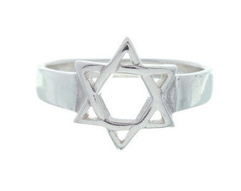 Star Of David Sterling Silver Ring, Sterling Silver Jewish Star Ring, Star Of David Jewelry, Religious Jewelry