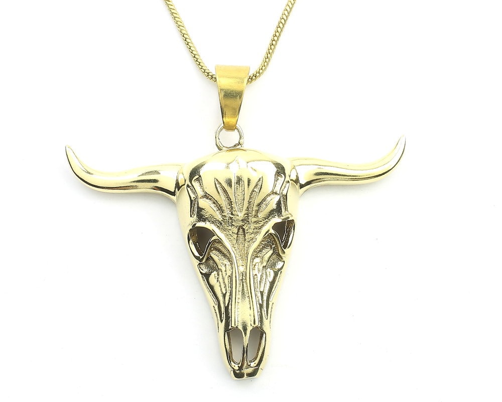 Vintage Gothic Bull Skull Necklace Pendant Taurus Horoscope - Temu