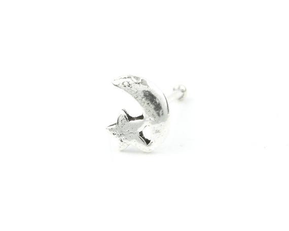 Sterling Silver Moon Nose Pins Sterling Silver Moon Nose Pins
