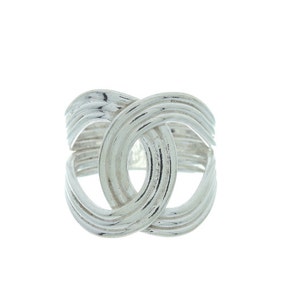 Interlinked Sterling Silver Ring, Minimal Silver Ring, Wide Silver Ring, Modern Silver