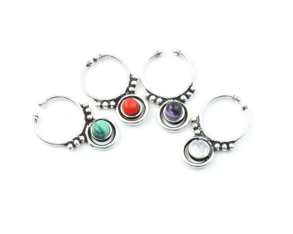 Faux Septum Ring, Fake Septum Ring, Faux Nose Ring, Gemstone Septum