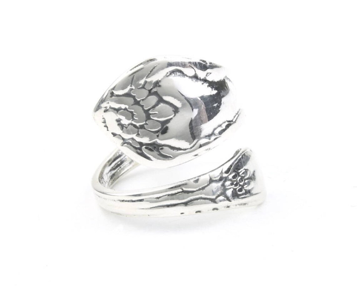 Sterling Silver Spoon Ring, Vintage Spoon Ring, Wrapped Spoon Ring ...