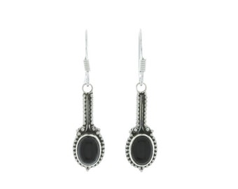 Onyx Wisdom Earrings, Stering Silver Black Onyx Earrings, Onyx Earrings, Ethnic Earrings
