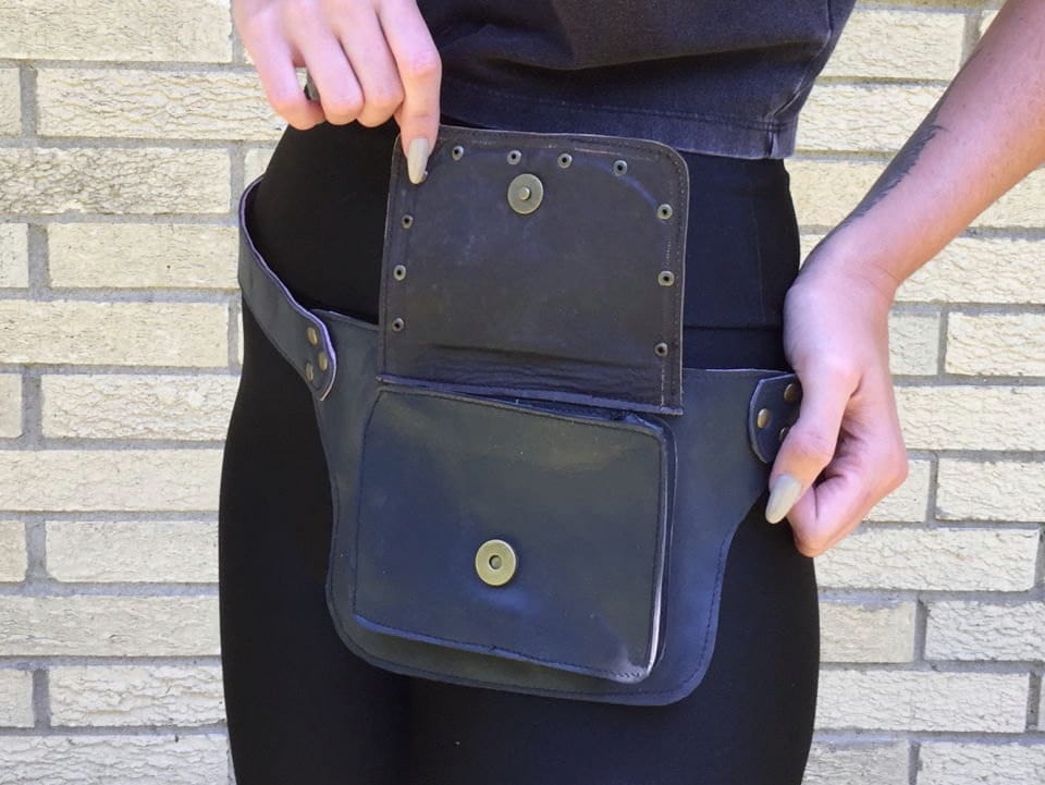 Leather Utility Belt Bag, Hip Purse