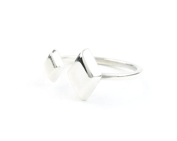 Details about / Solid 925 Sterling Silver Designer Geometric Ring Jewellery