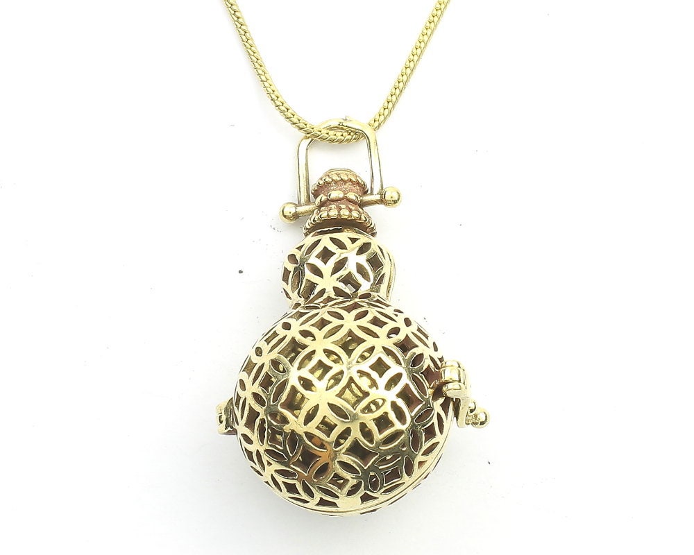 Flower Of Life Bola Necklace, Harmony Ball Pendant, Pregnancy Gift, Locket, Meditation, Festival