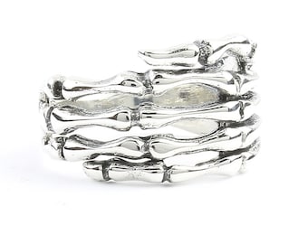 Sterling Silver Skeleton Hand Ring, Skull Ring, Skeleton Ring, Biker, Women's Jewelry, Bones, Motorcycle, Gypsy, Wiccan, Festival Jewelry