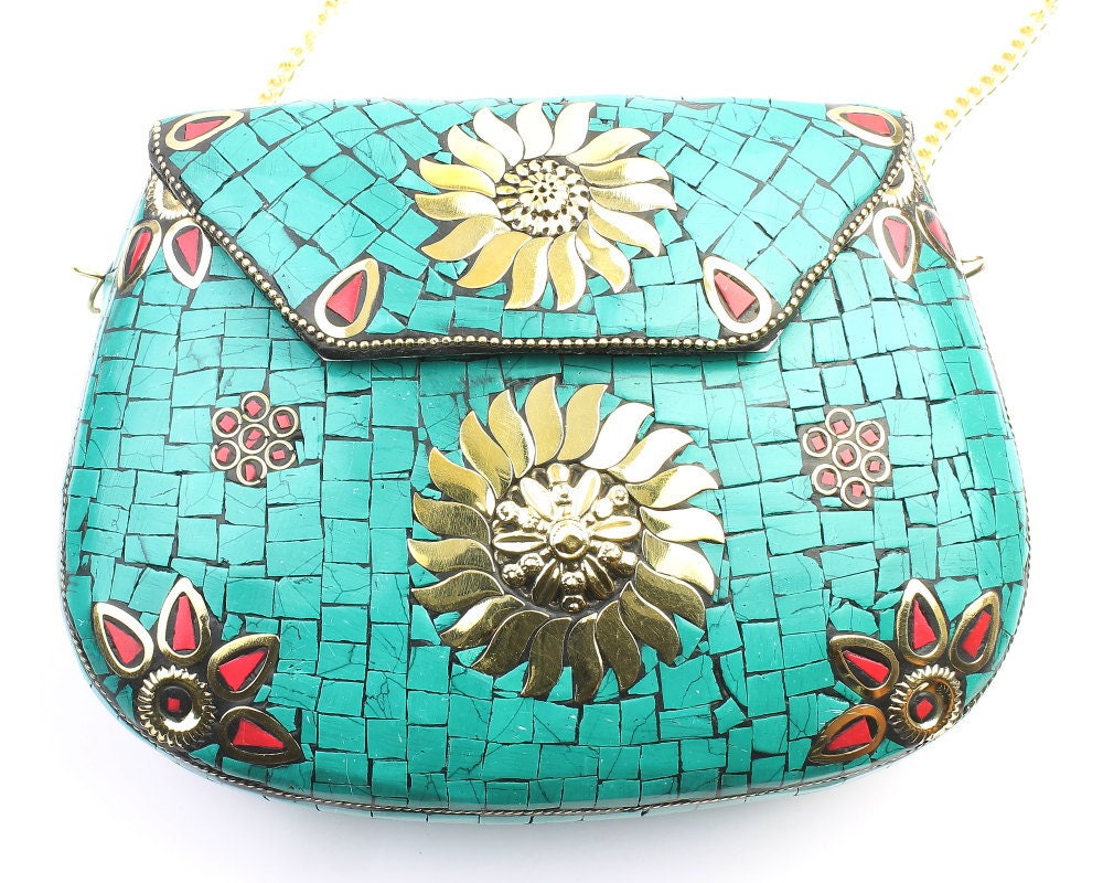 Red Brocade Stone & Ghungroo Embellished Traditional Hand Bag | EST-RSN-94  | Cilory.com