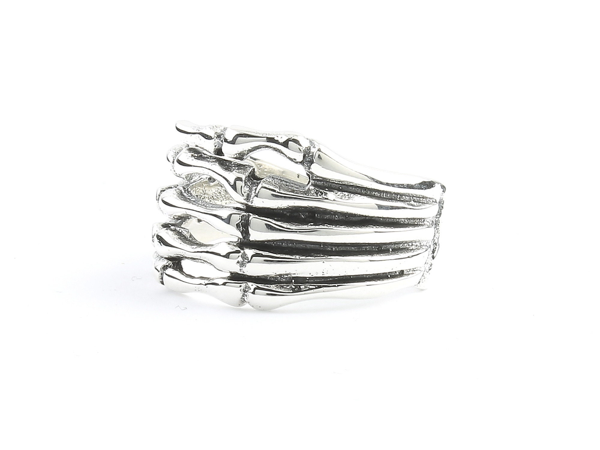 Stainless Steel Skeleton Hand Ring – Biker Jewelry Shop