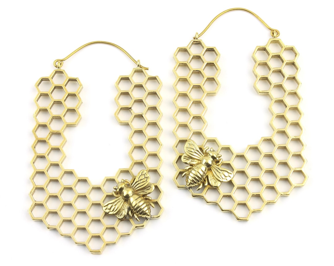 Orecchini Pendenti Vintage Ape Ambra – Gioiello Boho In Bronzo Con Vetro
