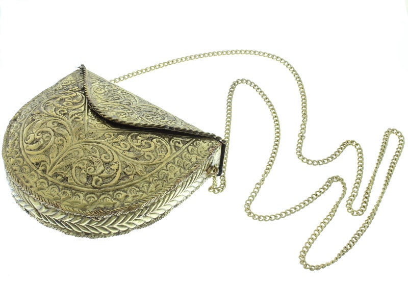 vintage brass purse