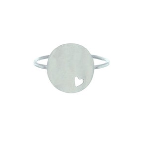 Sterling Silver Heart Ring, I love you Ring, Minimal Heart Ring,  Boho Ring.