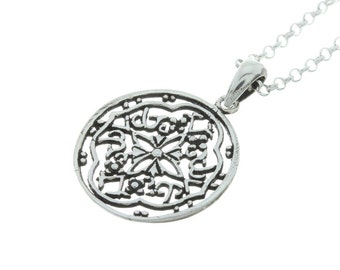 Mandala Silver Sun necklace, Henna necklace, Filigree Sterling Silver necklace