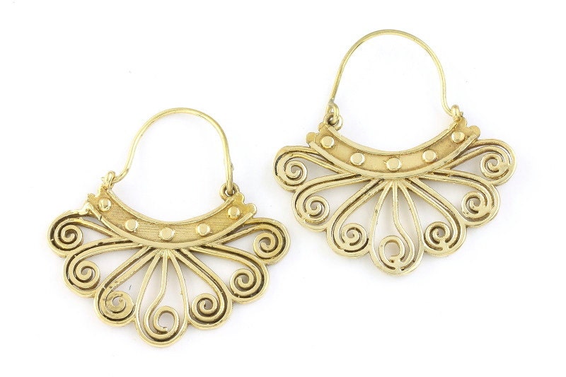 Brass Jaipur Earrings, Tribal Brass Earrings, Festival Earrings, Gypsy ...
