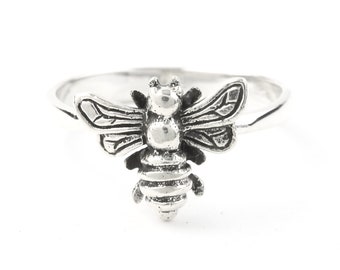 Sterling Silver Bee Ring, Bee Hive, Honeycomb Ring, Honey Bee Ring, Bumble Bee, Nature, Boho, Bohemian, Festival, Hippie, Gypsy, Animal