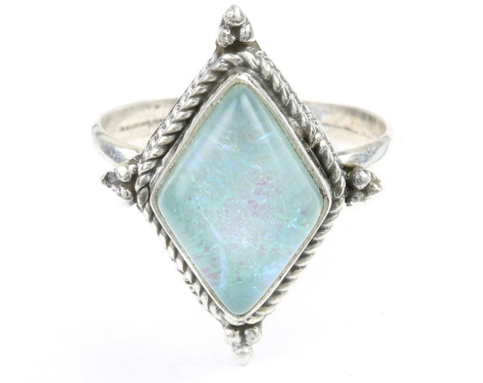 Featured listing image: Heaven Snow Opal Ring, Sterling Silver Opal Ring, Stone Jewelry, Gemstone, Boho, Gypsy, Wiccan, Hippie, Spiritual, Modern