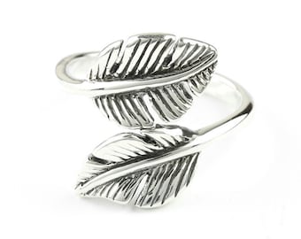 Feather Freedom Ring, Leaf, Sterling Silver Ring, 925, Boho, Gypsy, Festival Jewelry, Hippie Jewelry, Southwestern, Spiritual