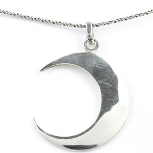 Waning Luna Necklace, Sterling Silver Moon Necklace, Crescent Moon necklace, Meditation, Spiritual, Festival, Hippie, Boho, Wiccan, Cosmic