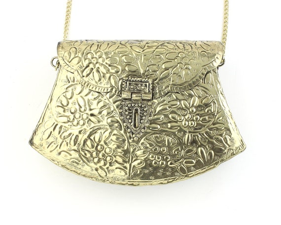 Vintage Yves Saint Laurent Rive Gauche Limited Edition Gold Metal Clutch  For Sale at 1stDibs | party parse