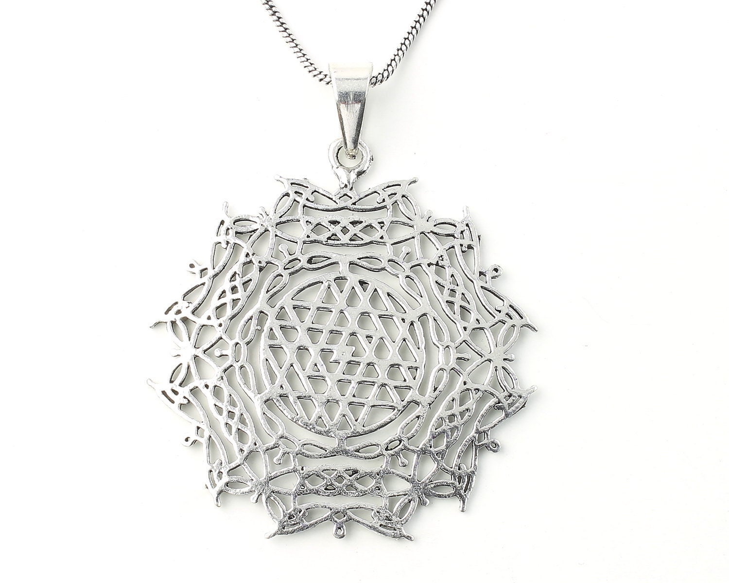 Sri Yantra necklace, Sacred Geometry necklace, Festival Jewelry