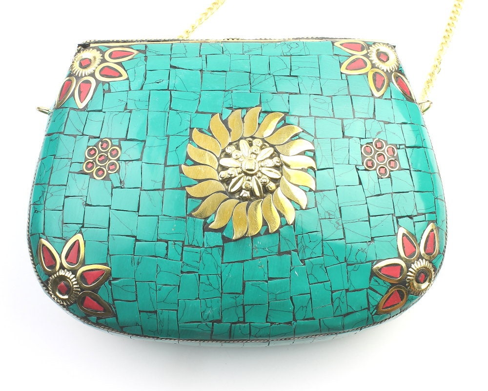 Buy Green Mosaic Stone Metal Clutch Purse With Metal Strap Quality  Crossbody Bag Gift Bag for Her Matte Finish Clutch Purses Mothers Day Gift  Online in India - Etsy