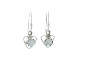 Sterling Silver Pearl Earrings, Ethnic Earrings, 925 Sterling Silver, Fresh Water Pearl