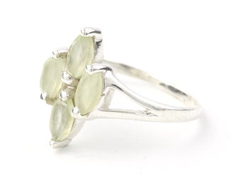 Nicos Ring, Sterling Silver Prehnite Ring, Statement Piece, Festival Jewelry, Boho, Gypsy, Hippie, Spiritual