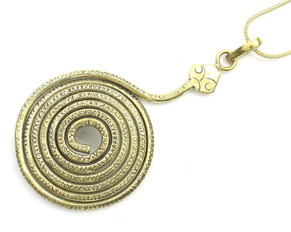 Snake Necklace, Spiral Snake Necklace, Festival Jewelry, Boho, Bohemian