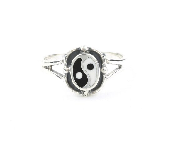 Sterling Silver Yin Yang Ring Balance Boho Bohemian Gypsy