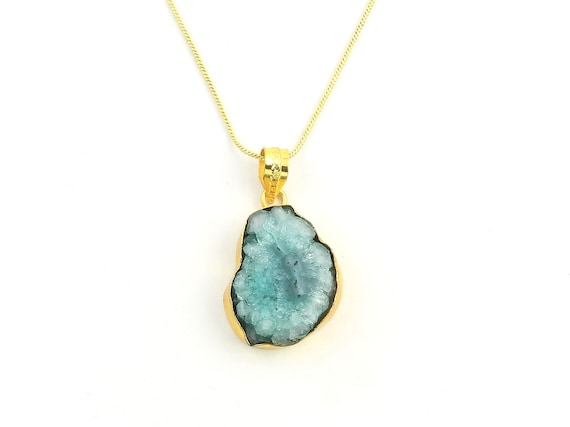 Agate Crystal Necklace Raw Stone Necklace Crystal Necklace Raw