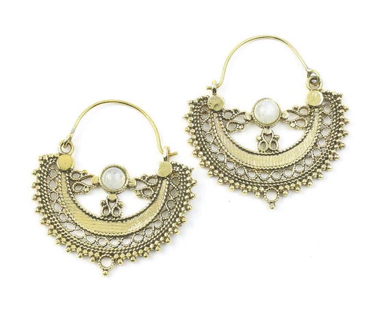 Kendari Earrings Ethnic Earrings Tribal Brass Earrings Festival Earrings