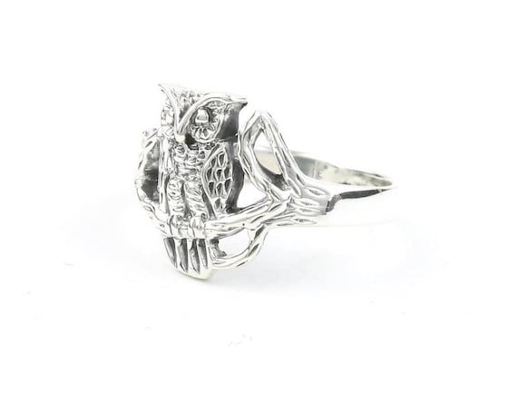 Gufo Anello Uccellino Anello Gufo In Argento Sterling, Anello