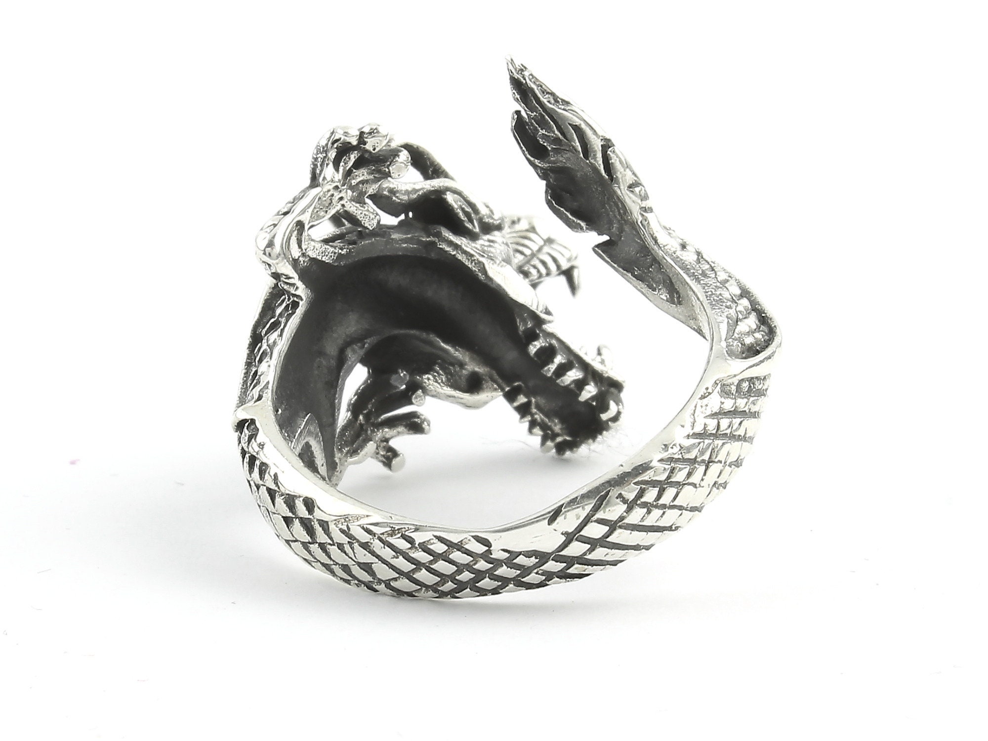 S925 Sterling Silver Dragon Finger Ring – Deeziers