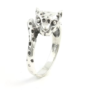 Sterling Silver Leopard Ring, Black Panther Ring, Cat, Cheetah Ring, Boho, Bohemian, Gypsy, Festival Jewelry, Animal Jewelry
