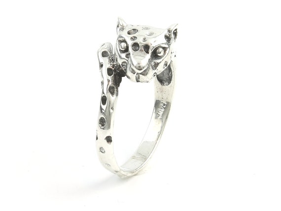 Bague l opard en argent sterling bague panth re noire chat