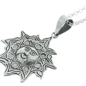 Sterling Silver Sun necklace, Sun necklace, Sterling Silver necklace