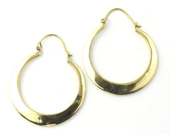 Hoop Earrings, Brass Earrings, Simple Hoop, Modern, Festival Jewelry, Gypsy Earrings, Ethnic, Yoga