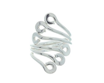 Sterling Silver Modern Ring, Minimal Silver Ring, Wide Silver Ring, Wire Ring