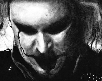 John 5 - Charcoal Portrait - Limited Edition Mounted Print run of 50 from original artwork