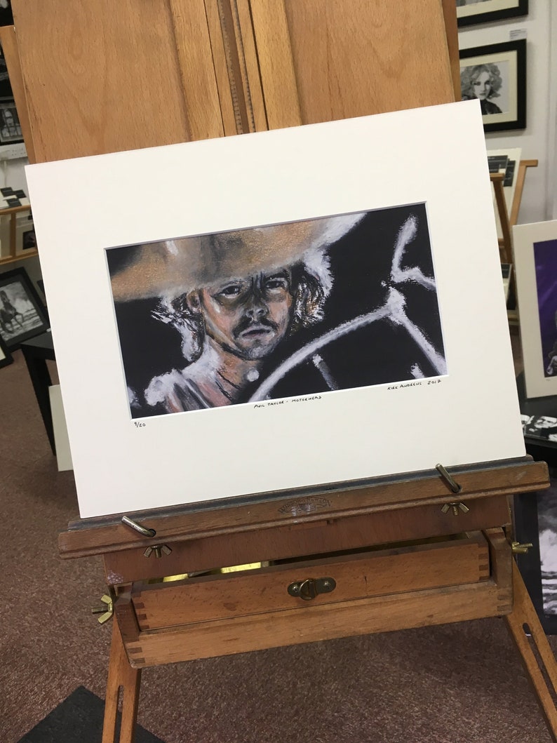 Phil Taylor Limited Edition Print run of 20 from original pastel portrait Motorhead