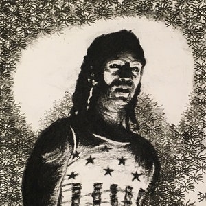 Maxim - The Prodigy - Ritratto a carboncino - &#39;Ant - Art&#39; Tiratura limitata di 100 stampe montate dall&#39;opera d&#39;arte originale