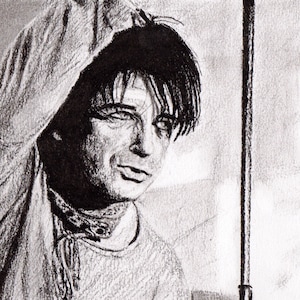 Gary Numan - Savage Tour - Retrato al carboncillo - Edición limitada de 100 ejemplares de obras de arte originales