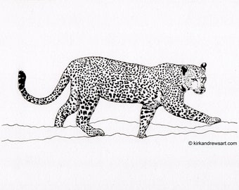 Leopard - Big Five of Africa - Open Edition print from original Indian Ink artwork