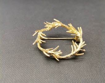 Broche couronne de l'Olivier (laiton doré)